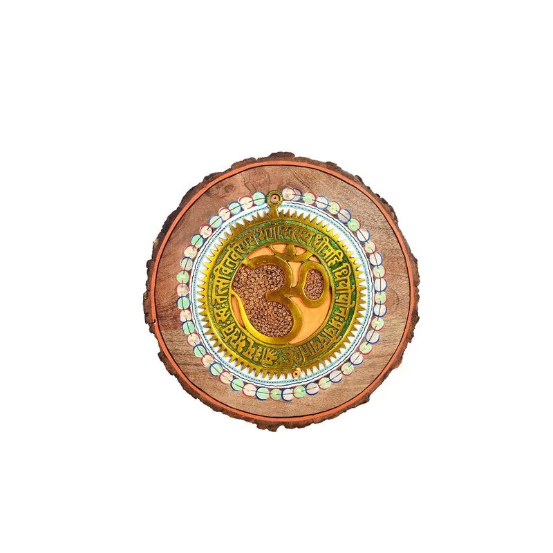 Omm Mandala Round Mango Wood Wall Accent media 3