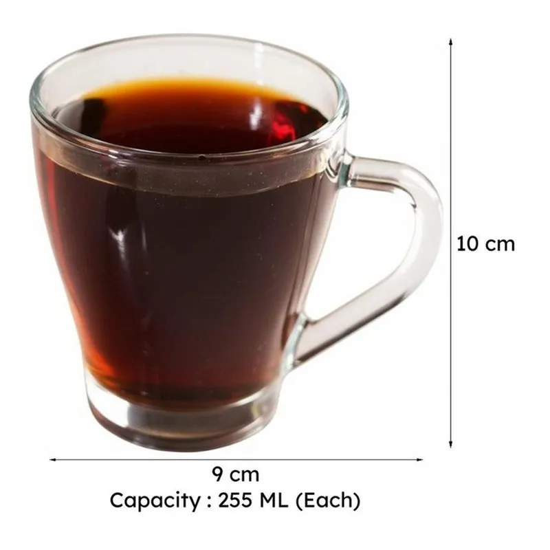 Luneth Glass Tea Cup (255 mL Each) - Set Of Four media 7