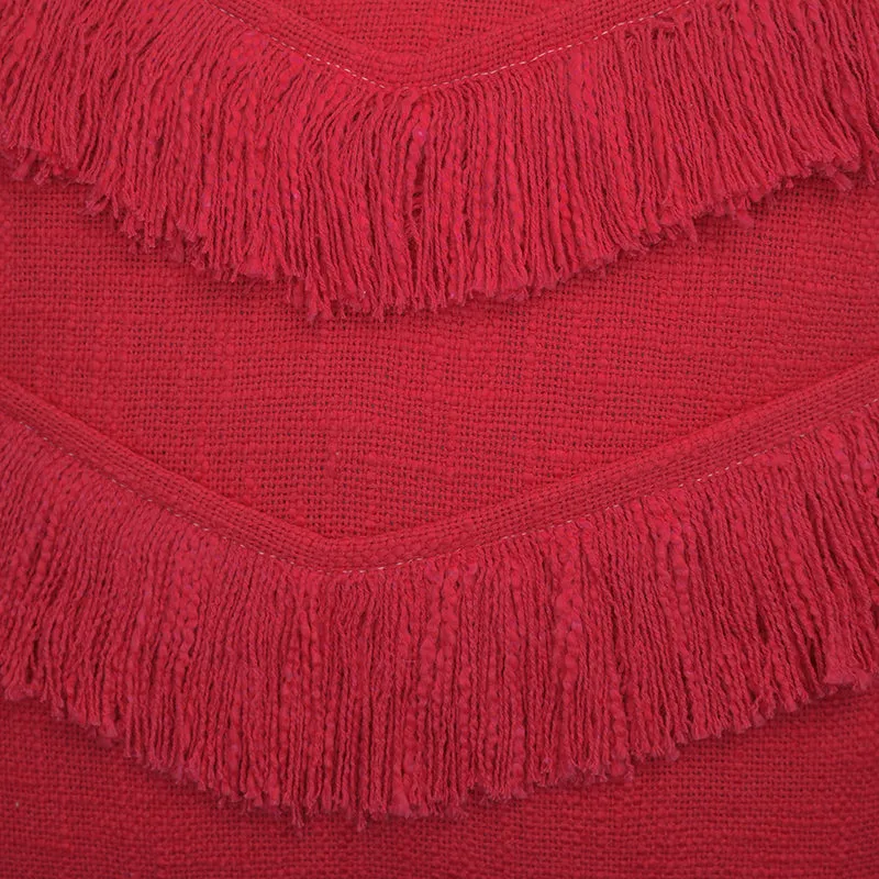 Fringe Comfort Cushion Cover - Red media 6