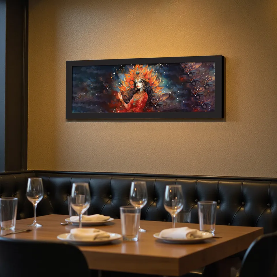 Goddess Durga Wall Painting With Frame media 6