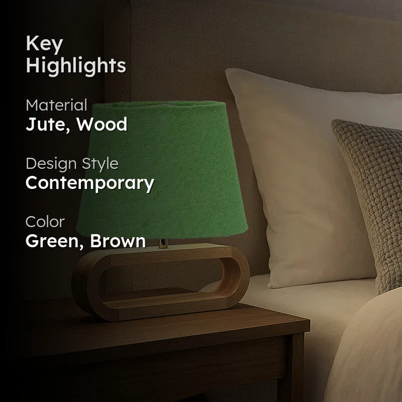 Sienna Glow Jute Table Lamp - Green,Brown media 2