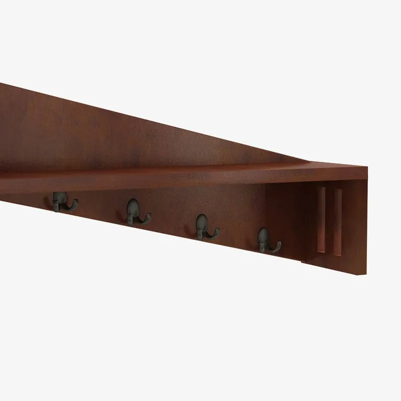 Minimalist Wooden Wall Key Holder - Brown media 3