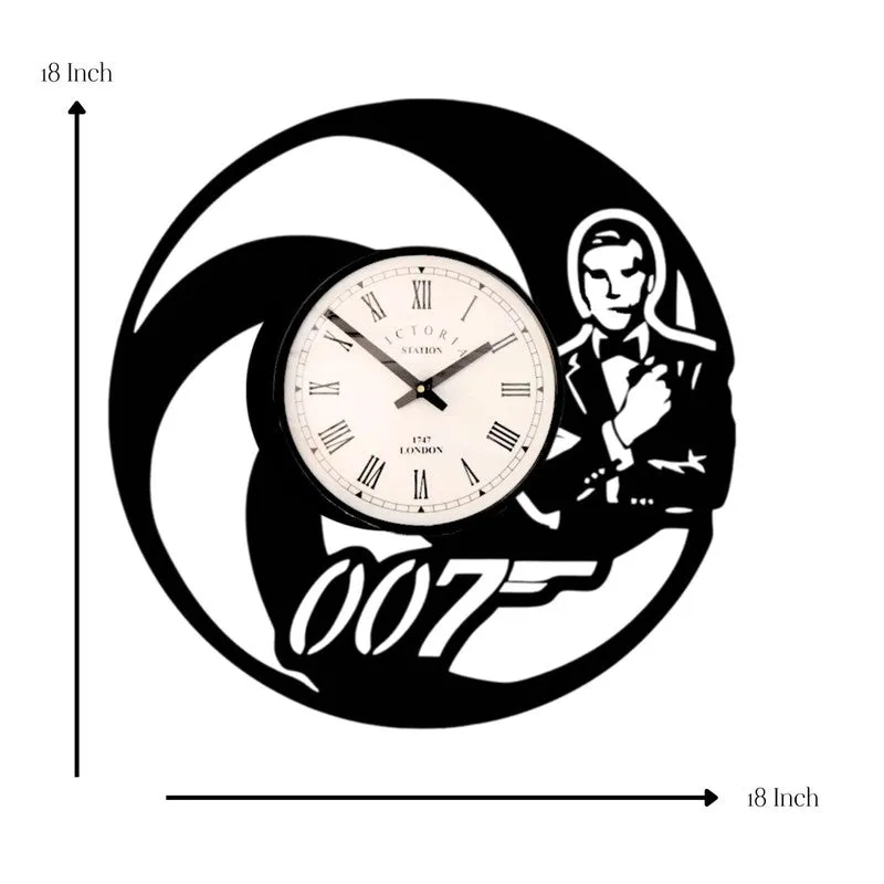 007 Steel Analog Wall Clock - Black media 7