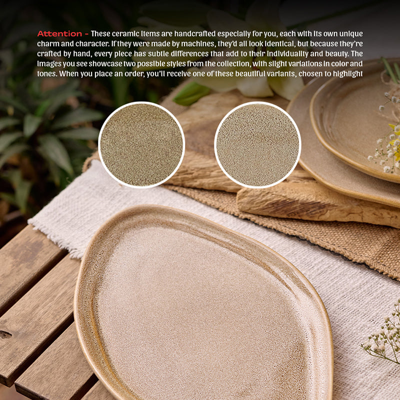 Cra By YFL Home Rustic Facet & Flow Ceramic Platter media 3
