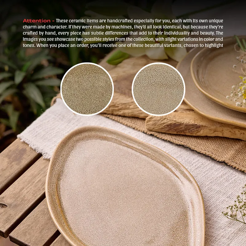 Cra By YFL Home Rustic Facet & Flow Ceramic Platter media 3