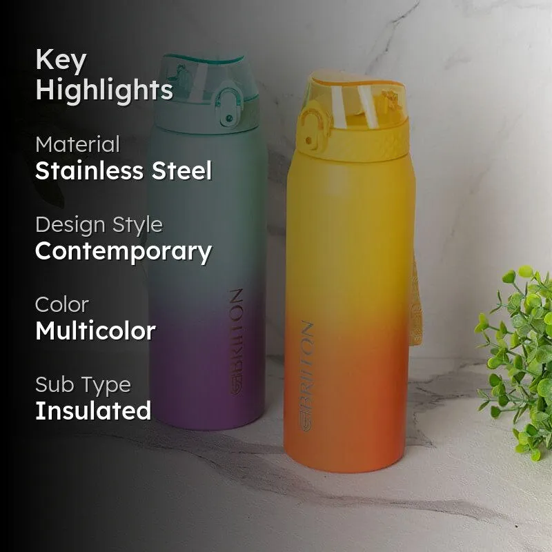 Quench Calm Hot & Cold Thermos Water Bottle (Purple & Yellow, 750 mL Each) - Set Of Two media 2