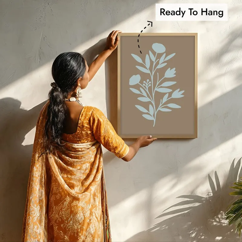 Coastal Flora Canvas Wall Painting With Brown Frame media 7