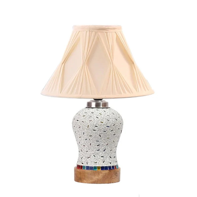 Nivora Smocked Wooden Table Lamp - Multicolor media 5
