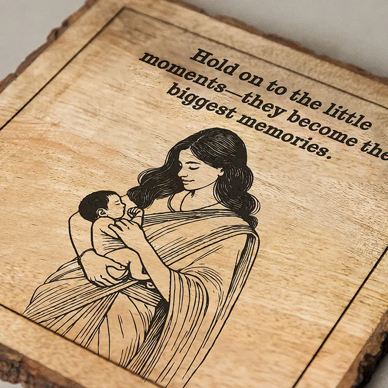 Little Moments, Big Memories Wood Showpiece - Square media 4