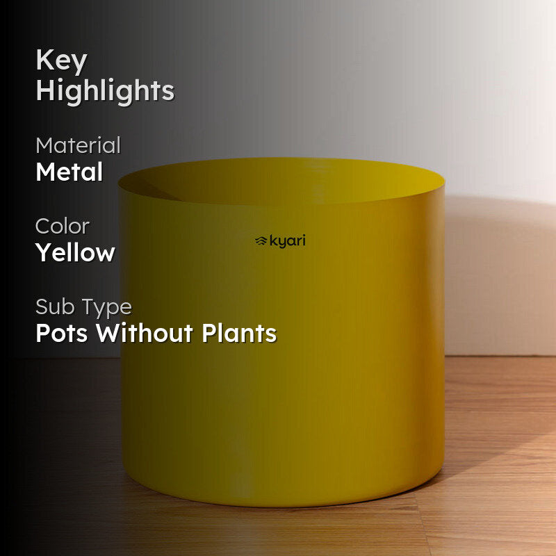 Kyari Zen Yellow Metal Planter media 2