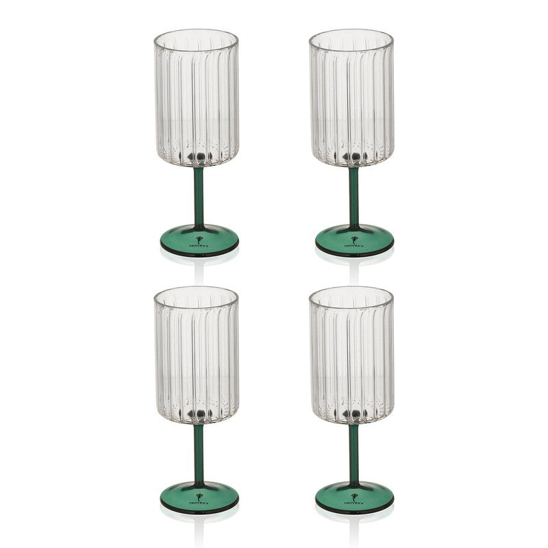 Teal Ripple Wine Glasses (220 mL) - Set Of Two media 5