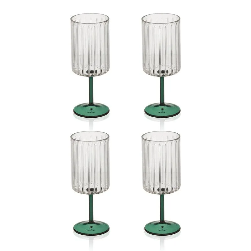 Teal Ripple Wine Glasses (220 mL) - Set Of Two - 5