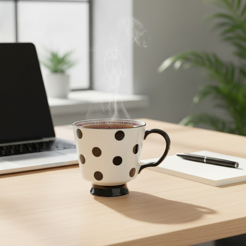 Urban Dots Brew Ceramic Coffee Mug - 450 mL