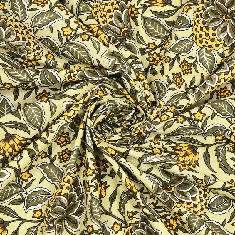 Shapeza Cotton Bedsheet (Yellow,Green) - 240 TC media 5