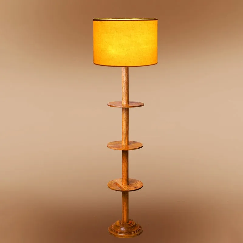 LumiCrate Tower Wooden Floor Lamp - Yellow media 6