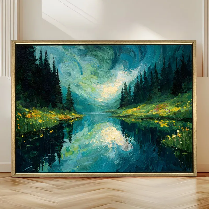 Whispering Woods Canvas Wall Painting With Frame media 4