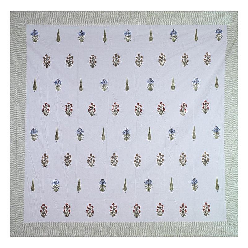 WhiteBloom Handblock Printed Cotton Bedsheet (Brown) - 400 TC media 7