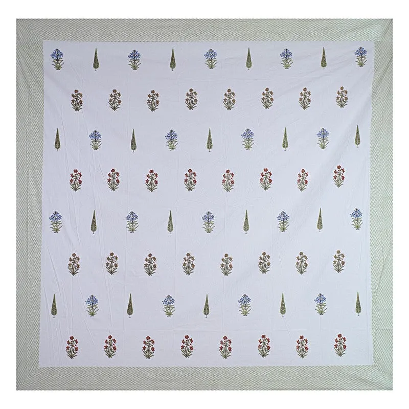 WhiteBloom Handblock Printed Cotton Bedsheet (Brown) - 400 TC media 7