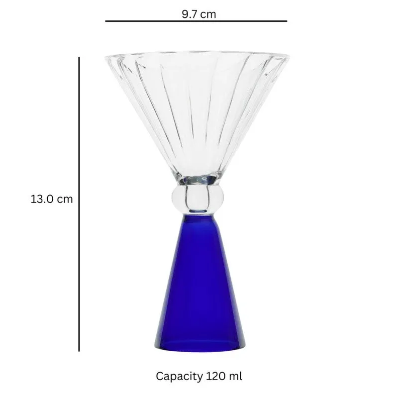 Midnight Blue Goblet Cocktail Glasses(120 mL) - Set Of Four media 6
