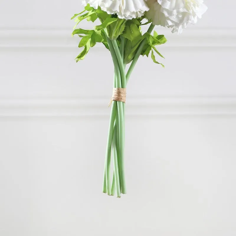Marigold Artificial Flower Bunch - White media 6