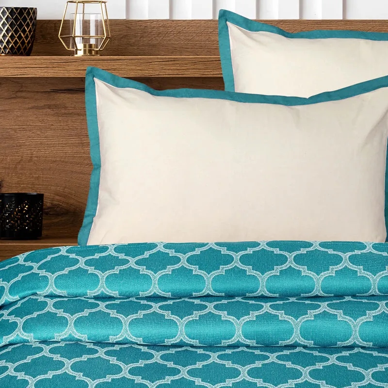 Saral Home Noor Cotton Bedsheet (Teal) - 224 TC media 4