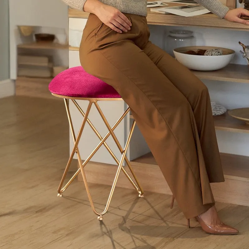 Jada Velvet Stool (Red) - Set Of Two media 3