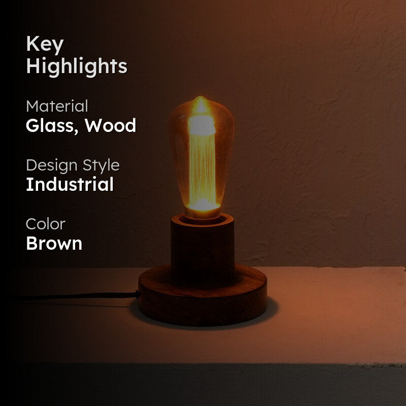 Fig Living Naked Bulb Glass Table Lamp - Brown media 2