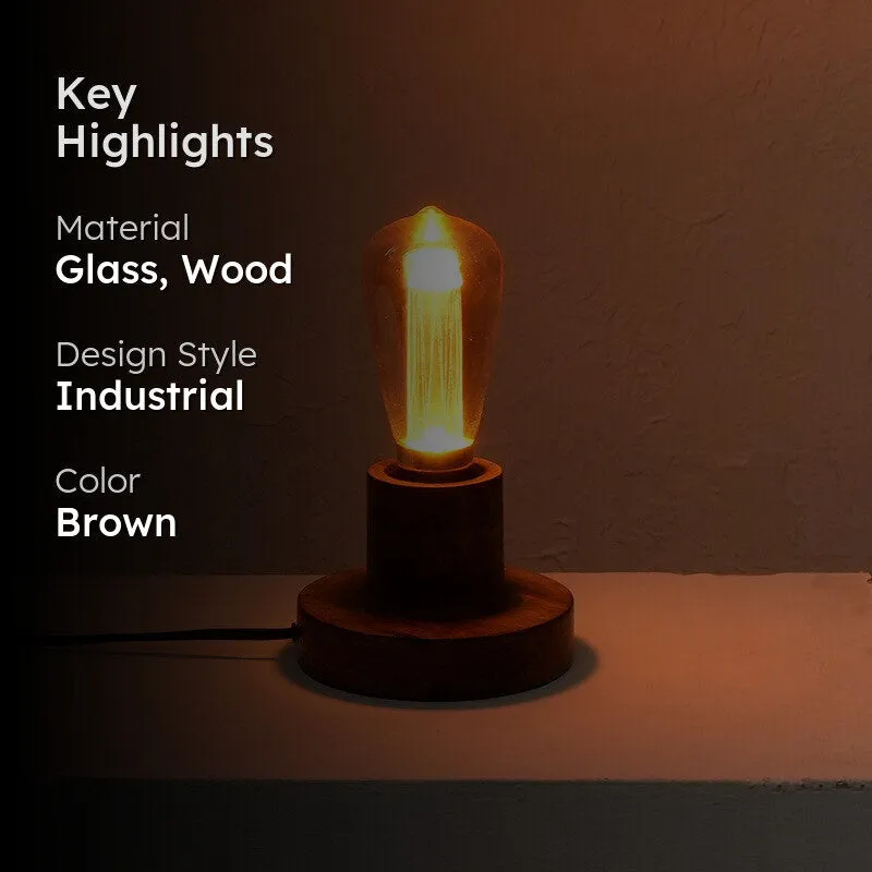 Fig Living Naked Bulb Glass Table Lamp - Brown media 2