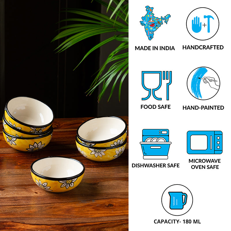 Vidari Ceramic Snack Bowl (180 mL) - Set Of Six image 4