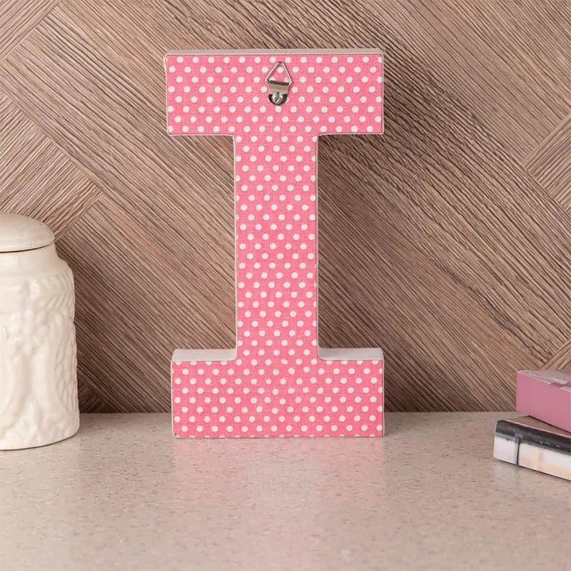 Alphabet I Polka MDF & Fabric Wall Accent media 3