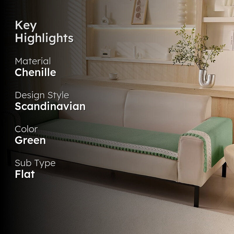 Emris Chenille Sofa Mat - Green media 2