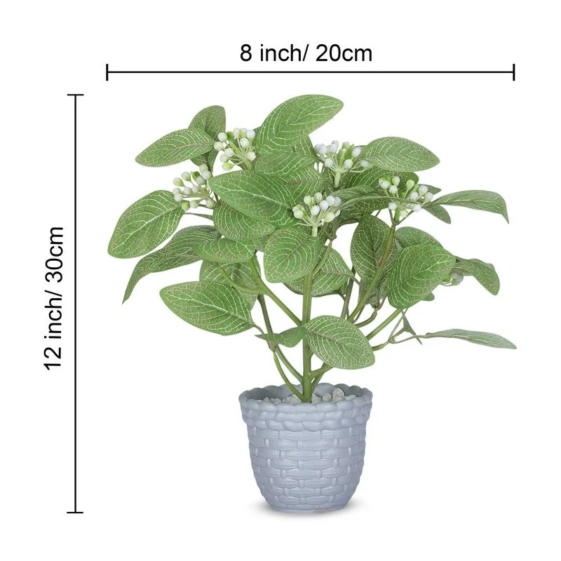 Artificial White Buds Plant with Pot media 5
