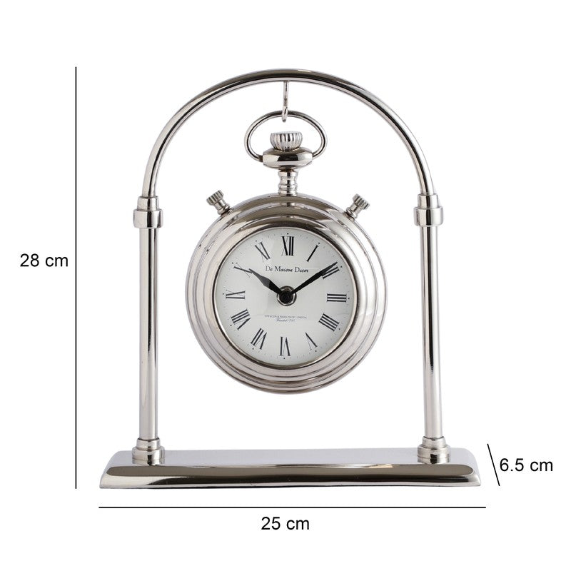 Royal Arch Hanging Table Clock - Silver media 7