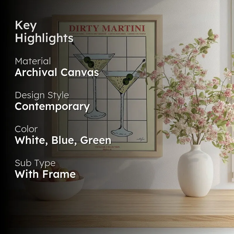 Dirty Martini Archival Canvas Wall Art - Brown media 2