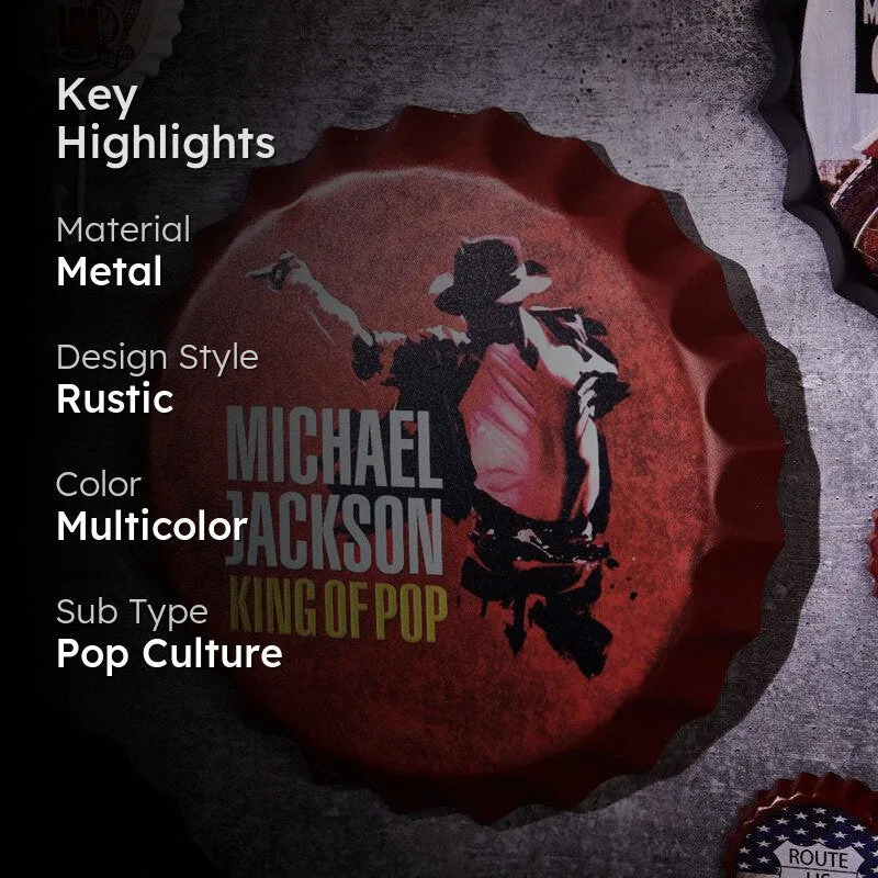 Michael Jackson Bottle Cap Metal Wall Accent media 2
