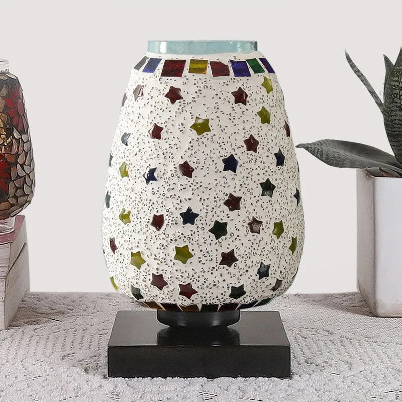 Gleamelle Glass Table Lamp With Wooden Base - Multicolor media 4
