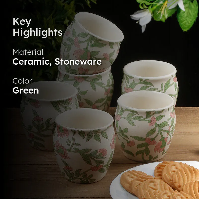 Blossom Handcrafted Ceramic Kulhad (220 mL) - Set Of Six media 2