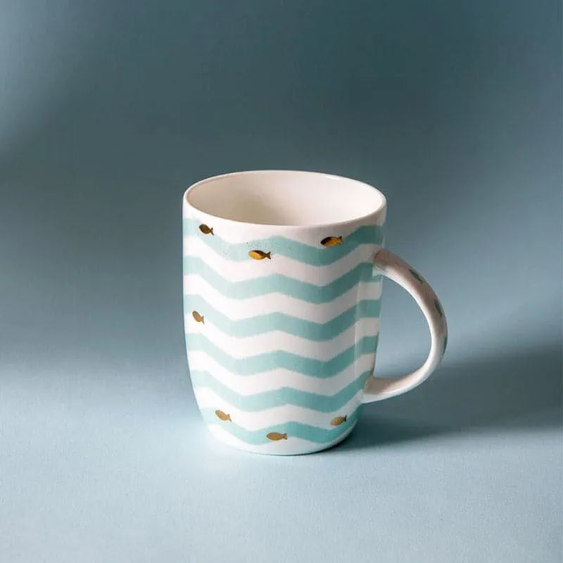 Wavy Bone China Coffee Mug (350 mL Each) - Set of Two media 4
