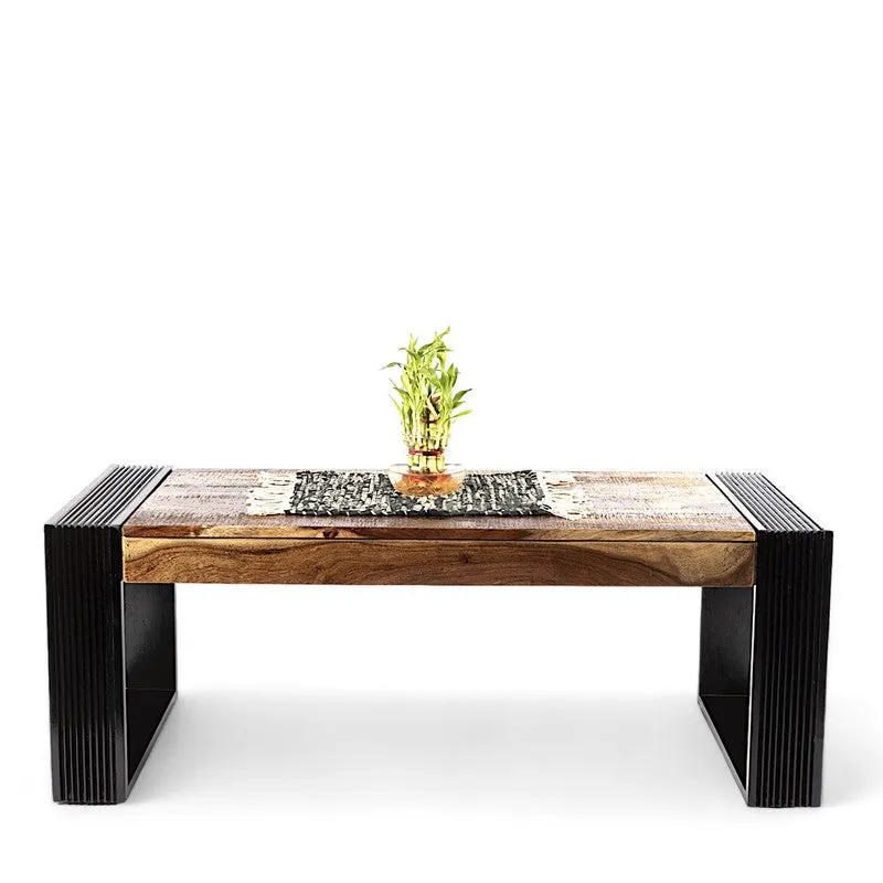 Zirox Sheesham Wooden Center Table - Brown media 4