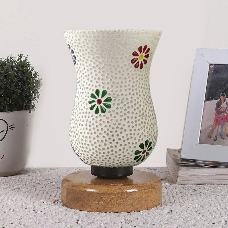 Trevia Mosaic Glass Table Lamp With Wooden Base - Multicolor media 4