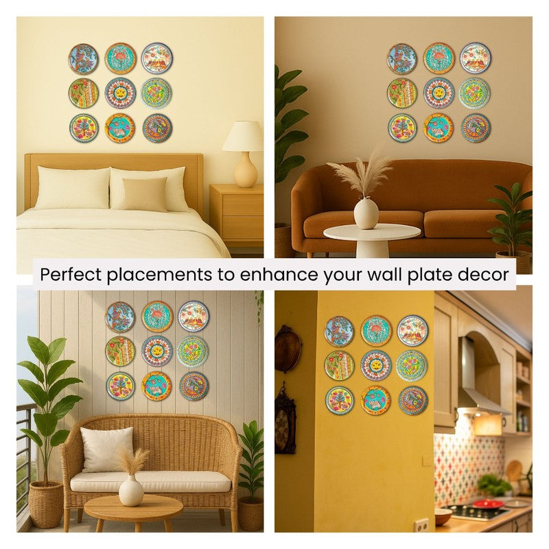 Madhubani Garden Wall Plate - Set Of Nine media 5