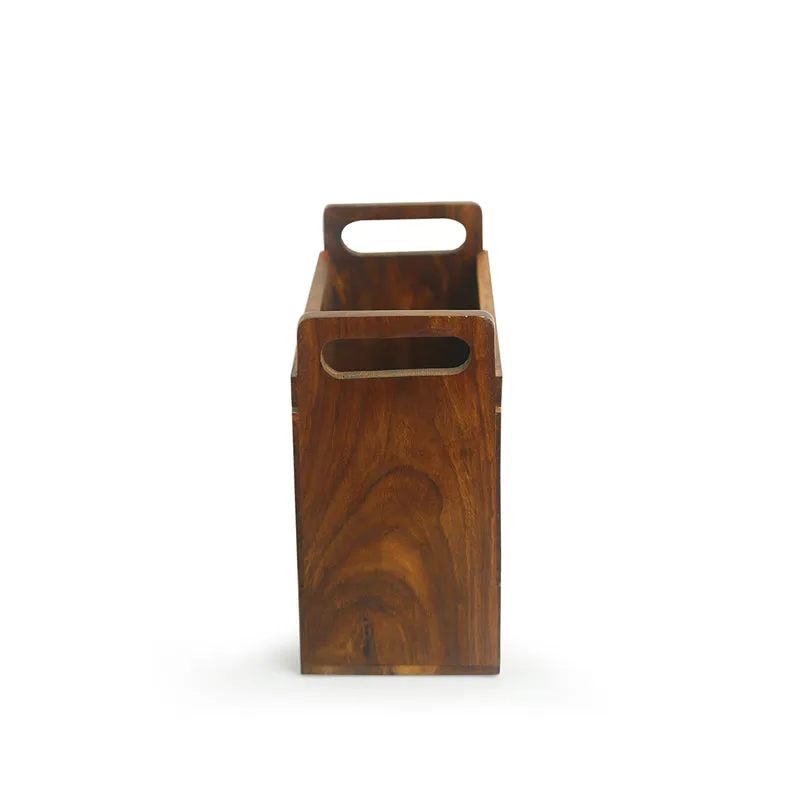 Trunk Tales Handcarved Sheesham Wood Magazine Holder media 5