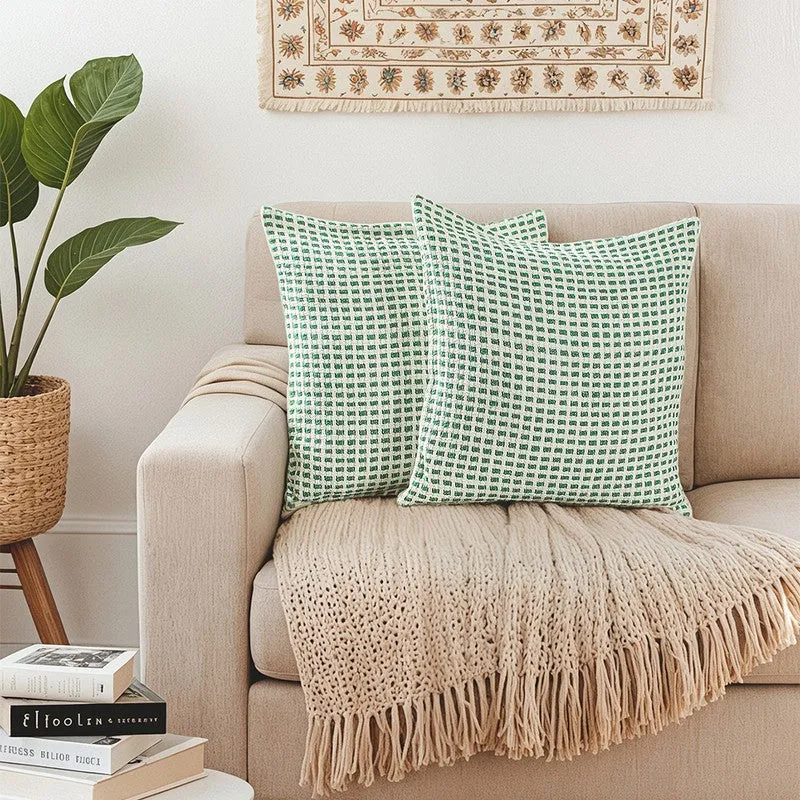 Elys Muse Cushion Cover (Green) - Set Of Two media 1