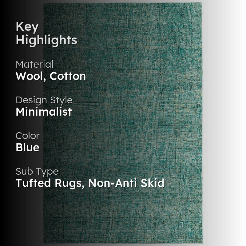 Handloom Hand Tufted Harmony Wool Rug - Sea Blue media 2