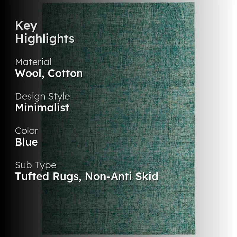 Handloom Hand Tufted Harmony Wool Rug - Sea Blue media 2