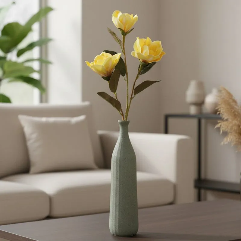Artificial Magnolia Flower Stick Full Bloom Beauty - Yellow media 1