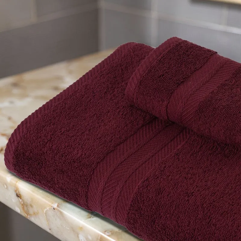 PlushAura Cotton Bath Towel (Maroon) media 8