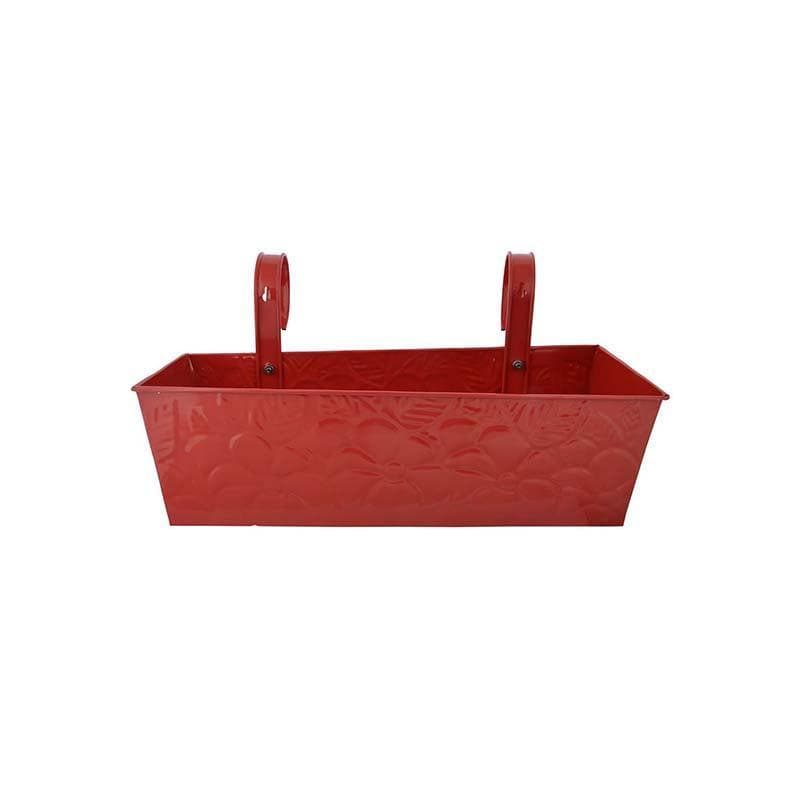 Embossed Rectangle Planter- Red media 3
