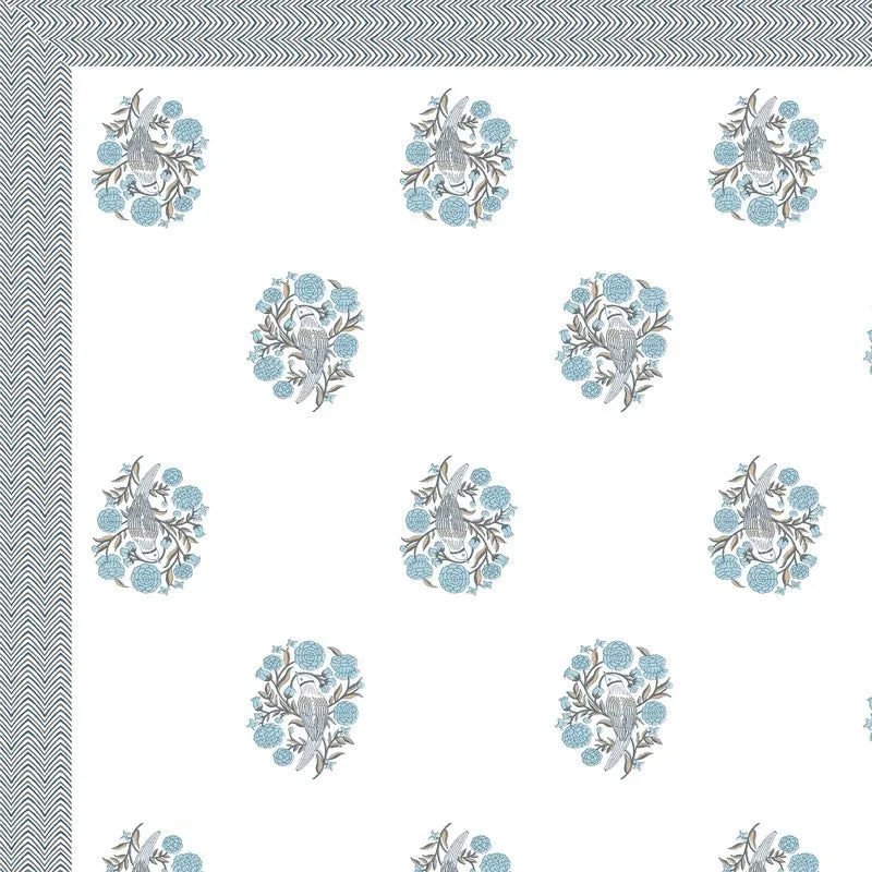 Royal Rang Cotton Bedsheet (Blue,White) - 120 TC media 6