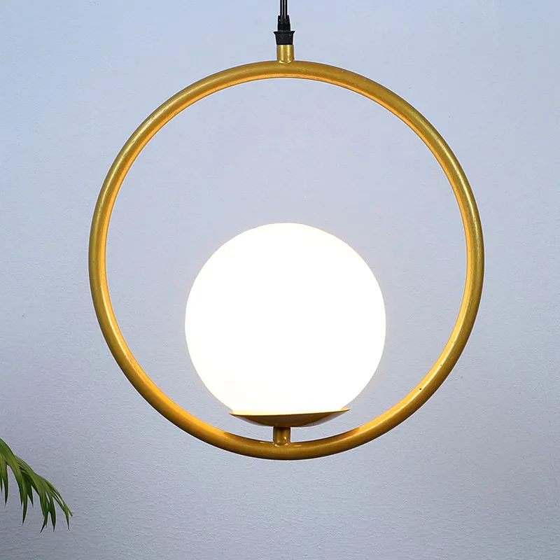 Pearl Loop Moon Iron Ceiling Lamp media 1
